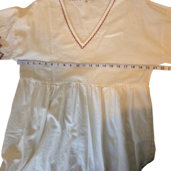 Madewell Embroidered Sleeve Popover Midi Dress, Bohemian Peasant Flour Sack sz M - Picture 8 of 11